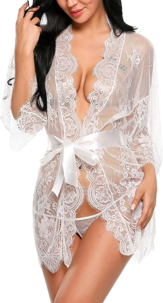 Valentina - Ensemble babydoll kimono élégant   | Amélor Paris